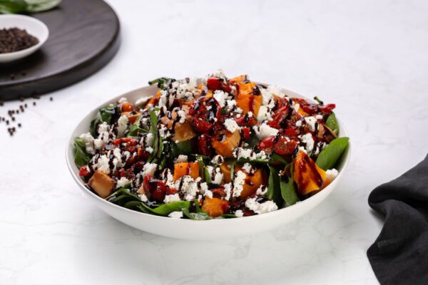 Roasted Pumpkin, Spinach & Feta Salad