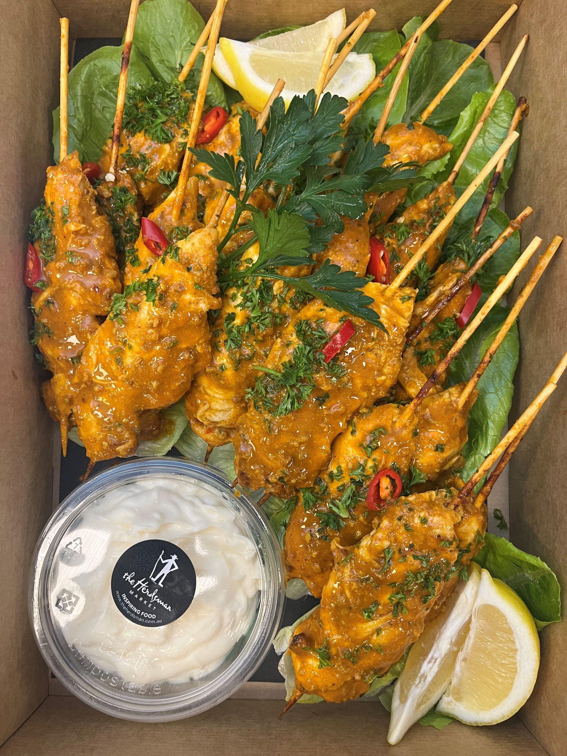 House Made Satay Chicken Skewers The Herdsman